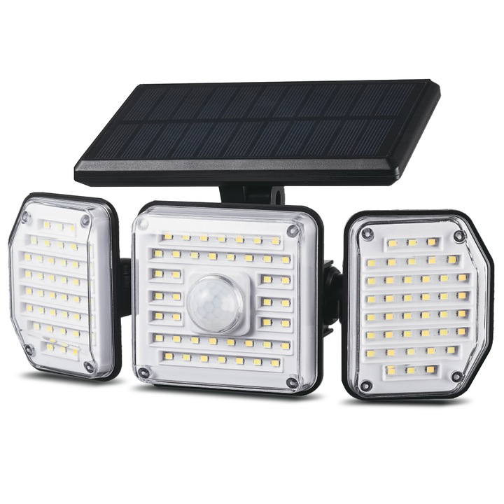 LED соларна лампа със сензор за здрач и движение Maclean MCE615, 1.5 W, черна
