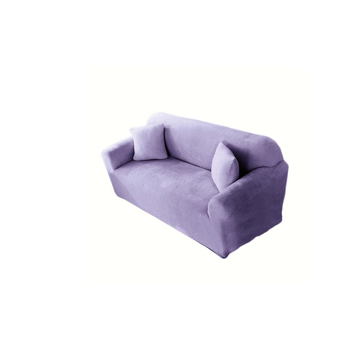 Husa canapea din catifea, pentru 2 persoane, (M) 140-180cm, Mov