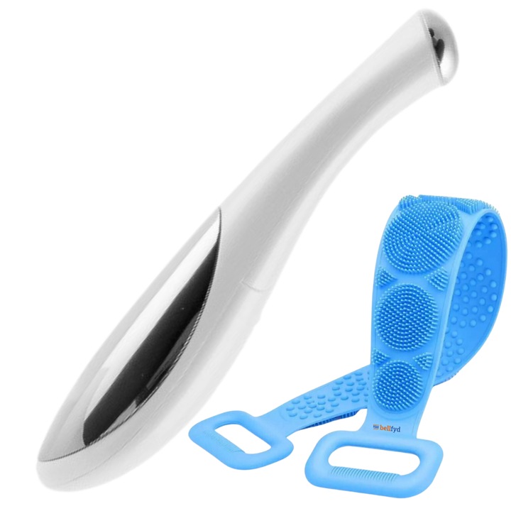 Creion Masaj Facial Ionic BellFyd® Portabil, Compact, Fara Cabluri, pentru Reducerea Ridurilor si Imbunatatirea Aspectului Pielii, cu Perie Exfolianta de Silicon