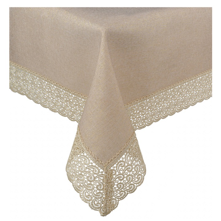 Fata de masa 140 x 300 Model Guipure 404 Gold