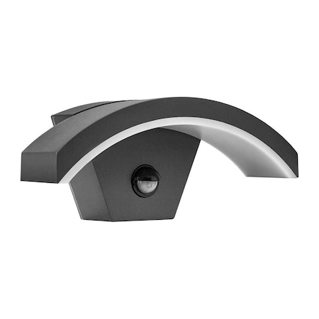 Lampa de perete LED cu senzor de miscare pentru exterior, Goeco, gri antracit, iluminat exterior din aluminiu, 3000K, IP54 rezistent la apa
