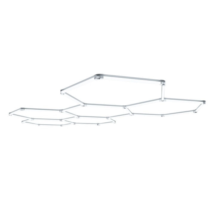 Лампа за таван/стена 6 шестоъгълника 3884x2084mm 252W/час, 26460lm, 50 000 часа, 6000K студена светлина, T10 Detailing and Barbershop