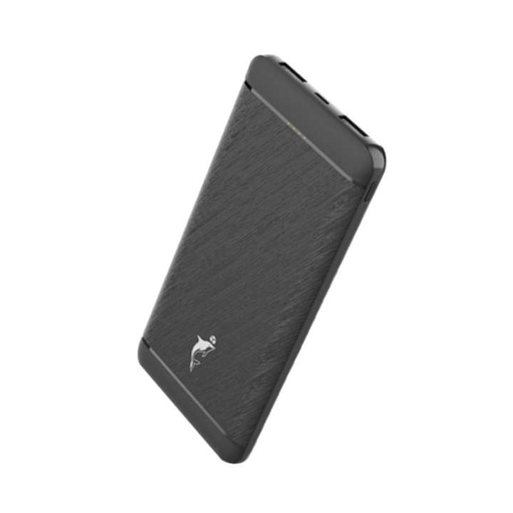 Külső akkumulátor SkyDolphin SP22, 10000mAh, LED, Világítás, MicroUSB, Type-C, fekete