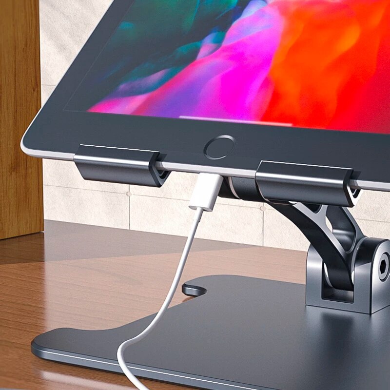 Stand birou MTP pentru tableta/laptop 10-18 inch, Aluminium, Pliabil ...