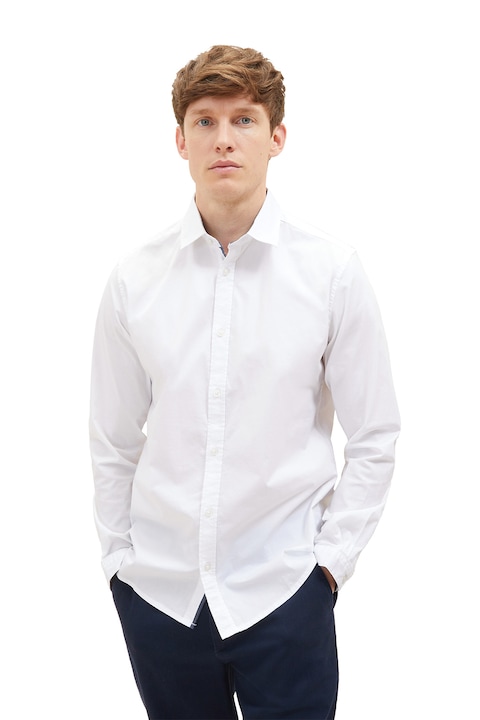Tom Tailor, Риза със стандартна кройка, Бял