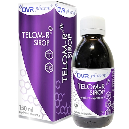 Sirop Telom-R cu efect emolient si expectorant, pentu adulti, 150ml, DVR Pharm