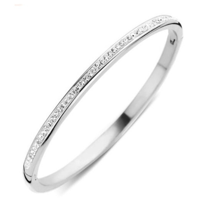 Bratara Victoria argintiu pietre albe pietre albe