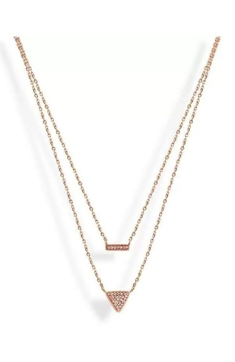 Victoria Rose gold színű rózsaszín köves nyaklánc 49cm