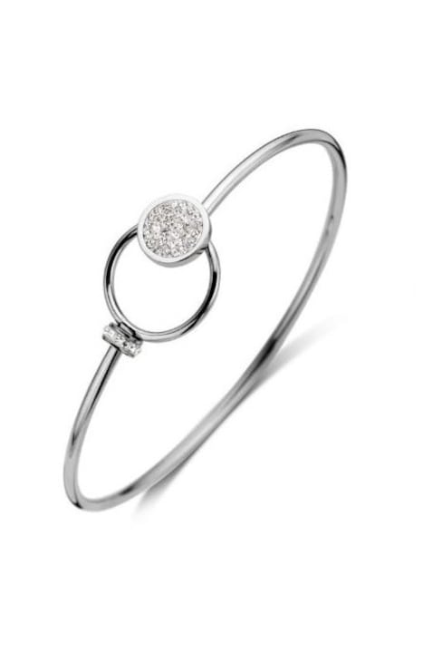 Bratara Victoria cu piatra alba de culoare argintie o piatra