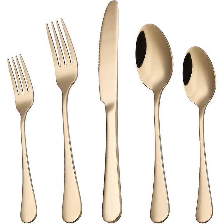 Set de tacamuri, Inox, 5 piese, Auriu