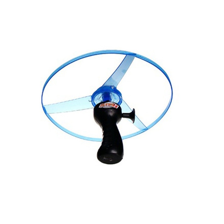 Disc zburator cu lumini/lansator pentru copii, Plastic, 5+, Albastru