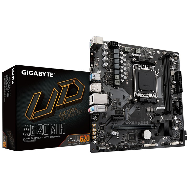 Alaplap Gigabyte A620M H AM5, 2x DDR5, 1x DisplayPort, 1x HDMI, 1x PCIe x16, 1x PCIe x1, 1x M