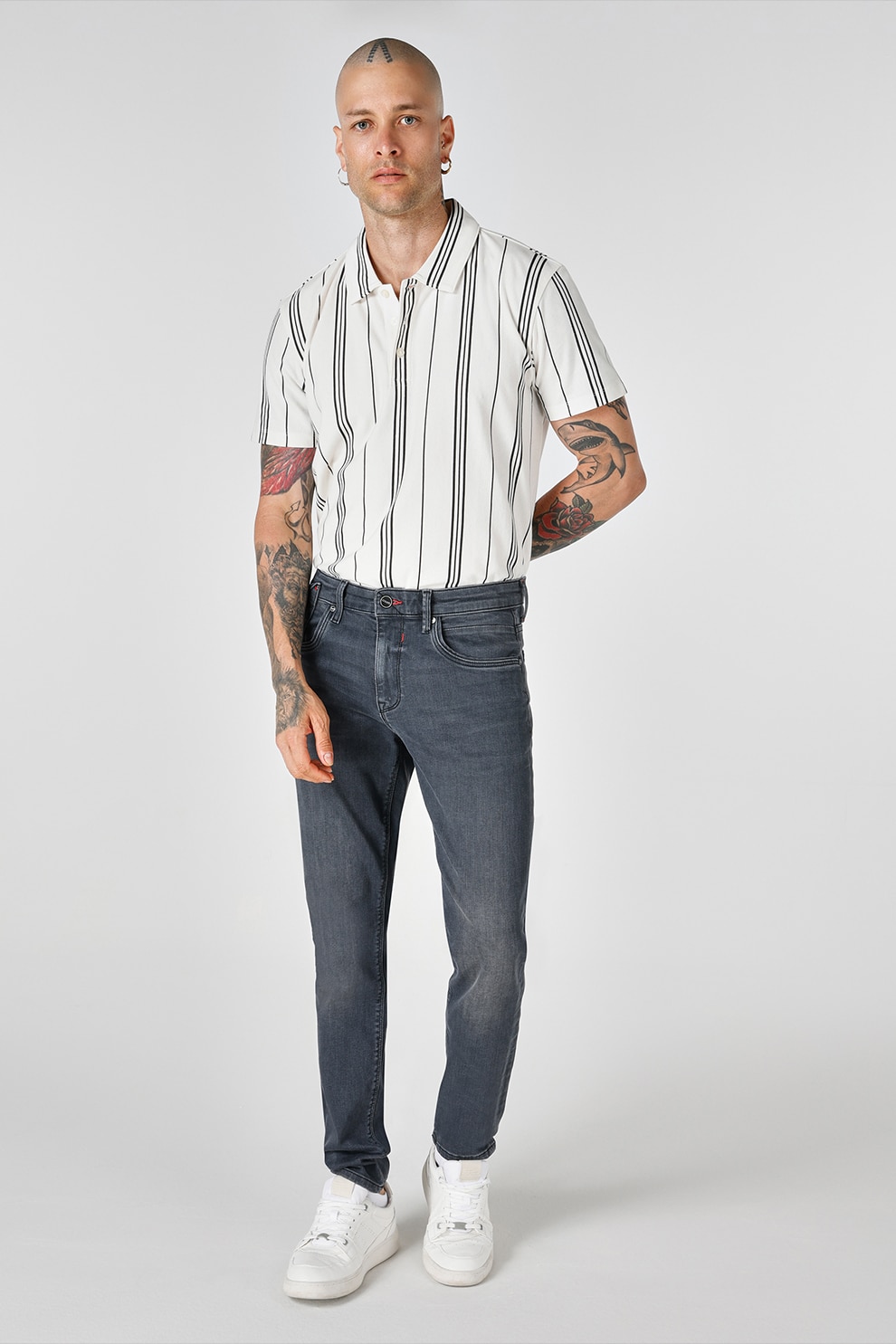 COLIN'S, Blugi slim fit cu 5 buzunare, Gri, W29-L32