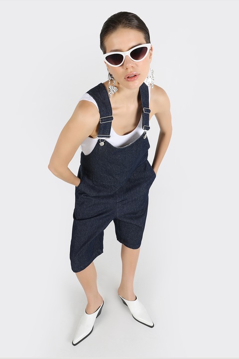 COLIN'S, Salopeta supradimensionata din denim, Bleumarin