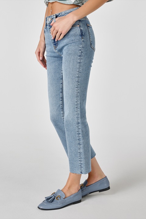 COLIN'S, Blugi crop cu talie medie, Albastru deschis