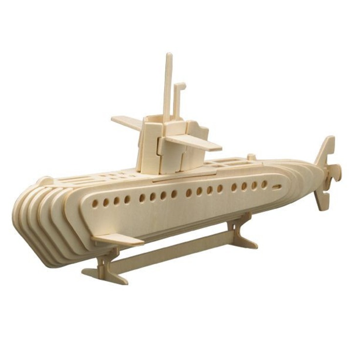 Puzzle 3D, Pebaro, Model submarin, Lemn