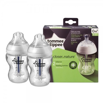 Biberon Anticolici Cu Sistem De Ventilatie, Tommee Tippee, 2 buc, 260ml PP Biberon Anticolici Cu Sistem De Ventilatie, Tommee Tippee, 2 buc, 260ml PP
