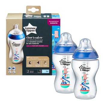 Biberon Decorat 340ml PP, Tommee Tippee, 2 buc, Baieti Biberon Decorat 340ml PP, Tommee Tippee, 2 buc, Baieti