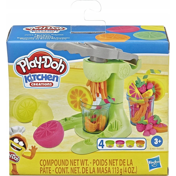 Set creativ cu storcator si lut modelator, PLAY DOH, Multicolor