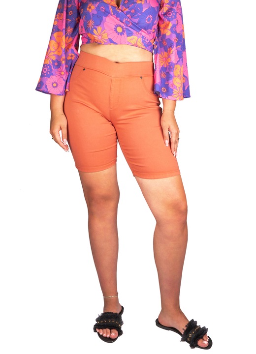 Дамски панталони, къси, ластични, Оранжев