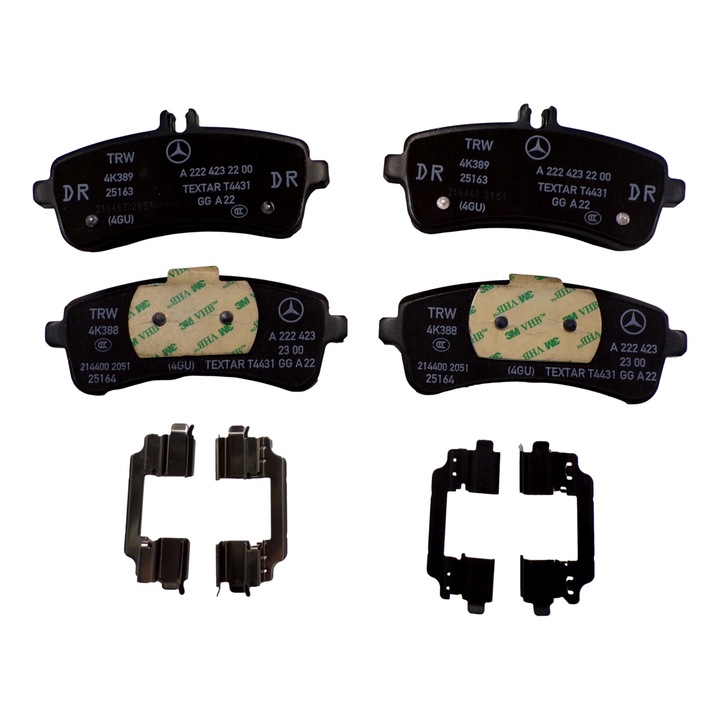 Hátsó fékbetét készlet, Mercedes-Benz, W205, W217, AMG, fekete