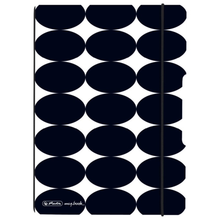 Caiet A5, 40 file, 80 g/mp, punctat, My.Book Flex, Just Black