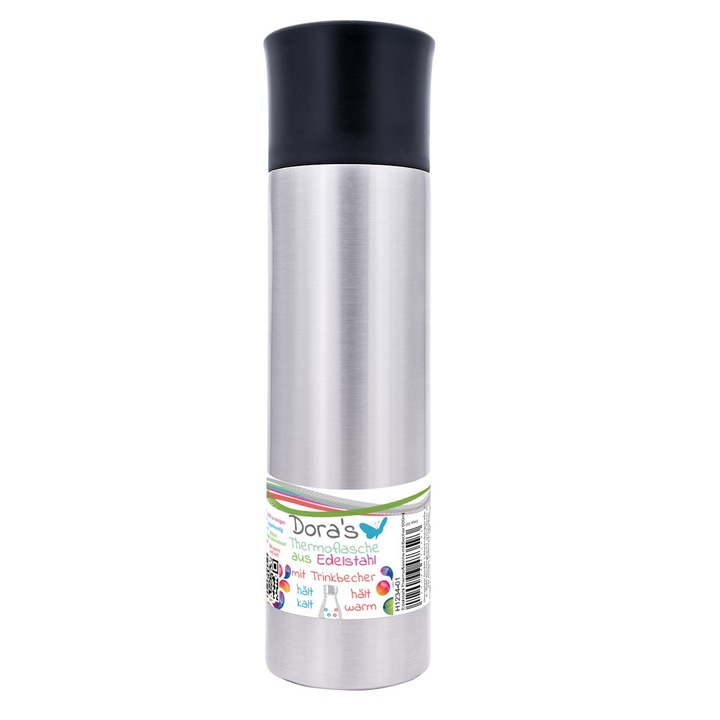 Termosz pohár tetővel, rozsdamentes acél, 500 ml