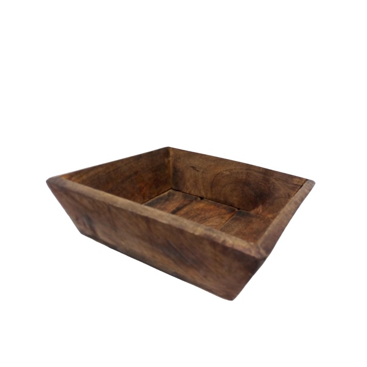 Tava, Mango, Lemn, 20 x 20 x 6 cm, Maro