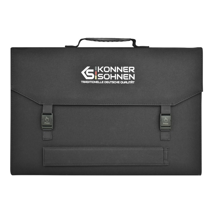 Преносим соларен панел KS SP90W-3, Konner & Sohnen, 90 W монокристален силиций 3 броя, 5V/3A, 9V/2A, 12V/1.5A, Мощност на панела максимум 18V/5A