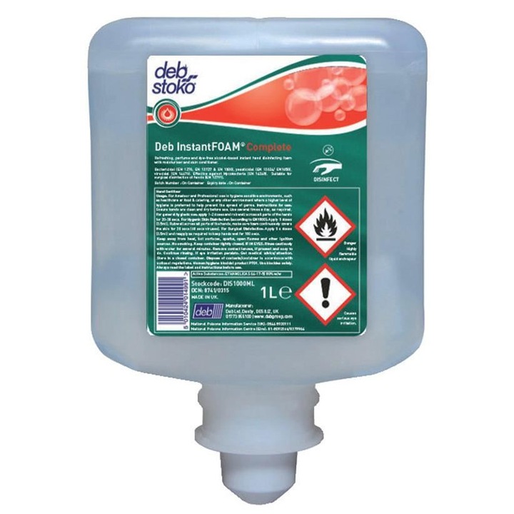 Tartalék fertőtlenítő hab, Deb, adagolópatron HG-028615, 1000 ml