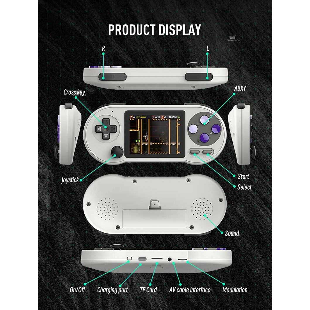 Consola de joc DATA FROG SF2000, portabila, suport pentru 7+ emulatoare retro si cu 6000 de jocuri preinstalate