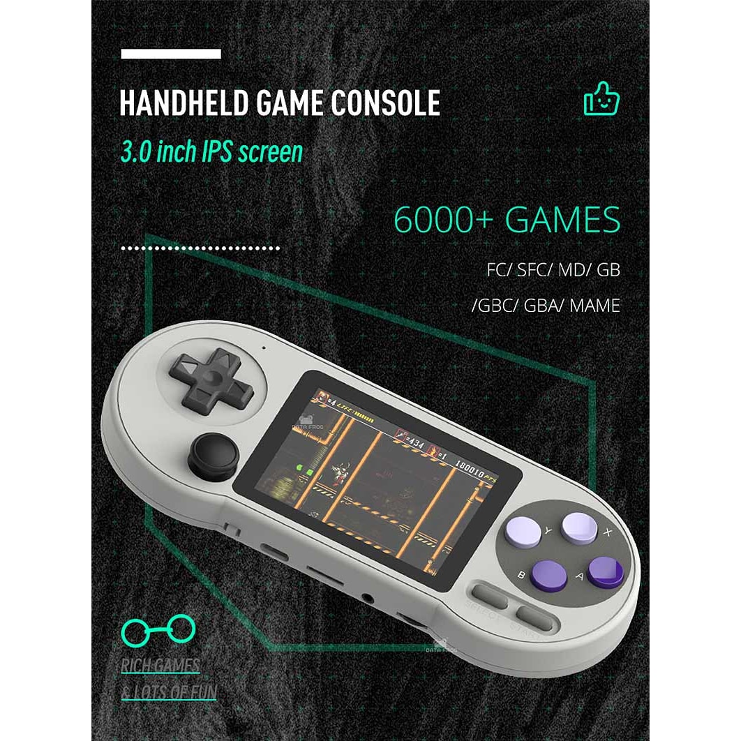 Consola de joc DATA FROG SF2000, portabila, suport pentru 7+ emulatoare retro si cu 6000 de jocuri preinstalate