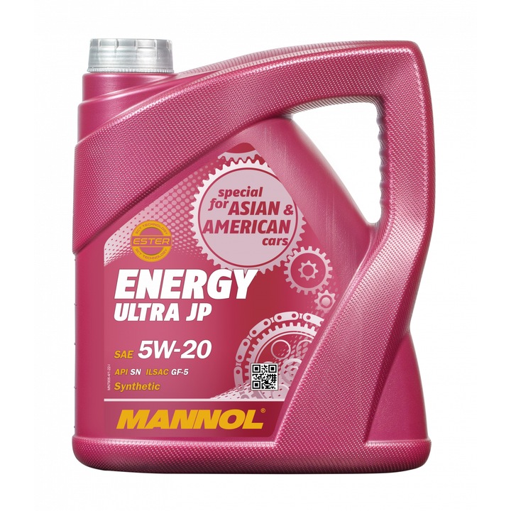 Ulei Mannol Pentru Motor, Energy Ultra JP, 5W20, Sintetic, 4L