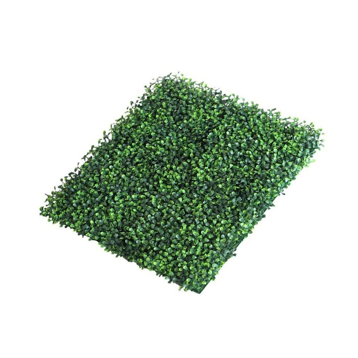 Gard paravan viu cu frunze artificiale, verde inchis, decor sau mascare, 40x60cm