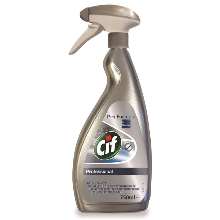 Cif Diversey rozsdamentes acél tisztító és polírozó oldat fém és üvegfelületekre, szórófejes, 750 ml