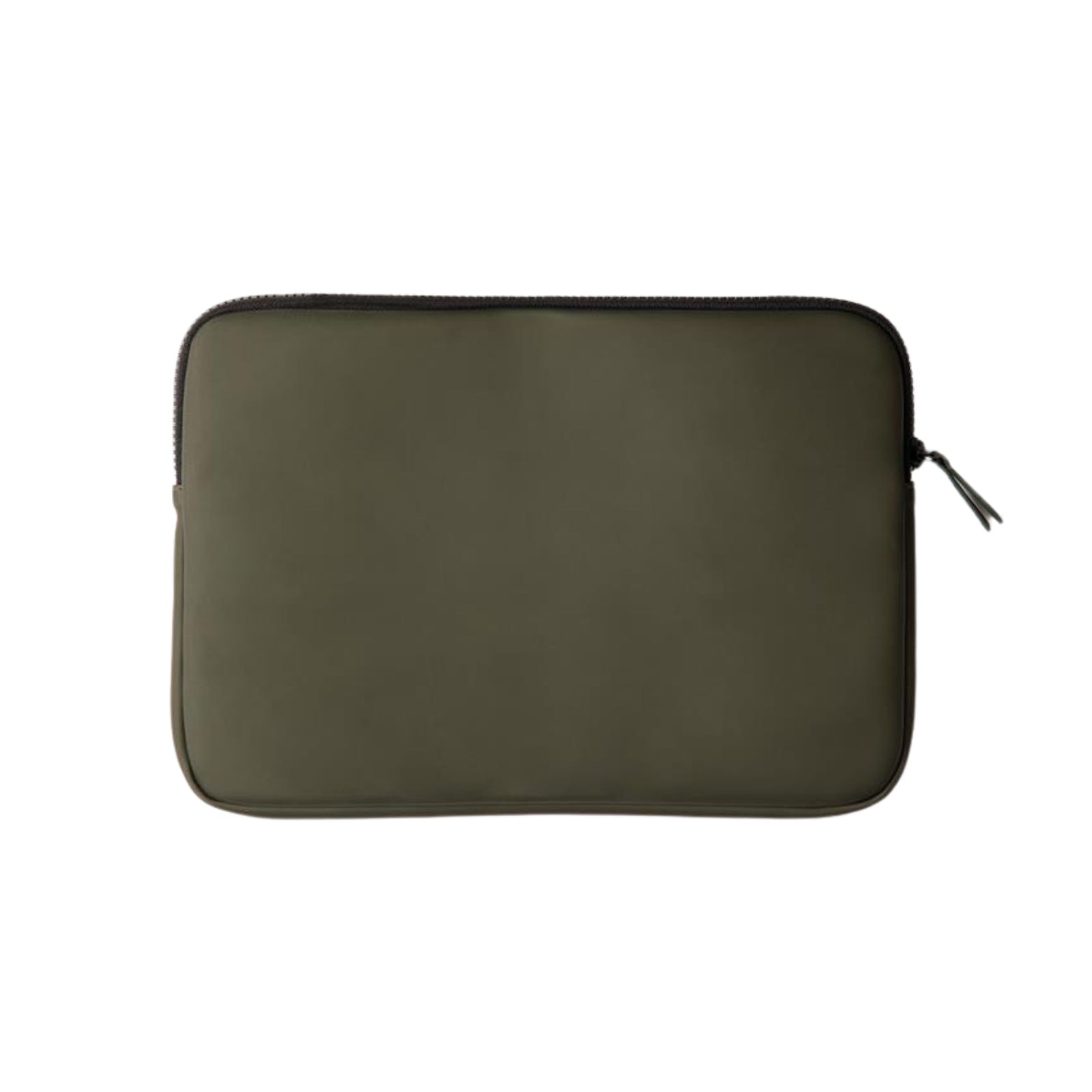 Husa laptop pentru protectie si transport Steel, Ronic, 14", 2 buzunare cu fermoar, material mat elegant nubuck PU rezistent la apa, kaki