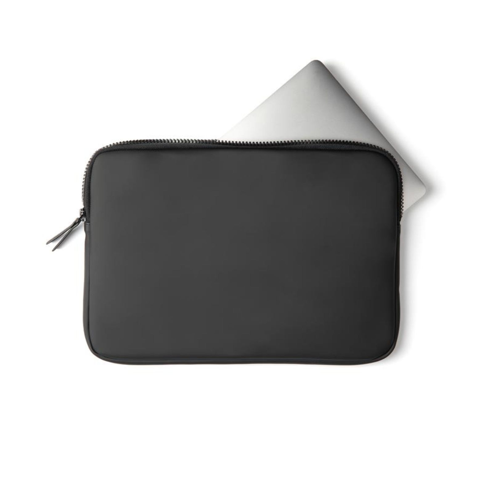 Husa laptop pentru protectie si transport Steel, Ronic, 15.6", 2 buzunare cu fermoar, material mat elegant nubuck PU rezistent la apa, negru
