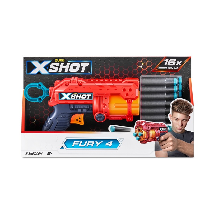 Blaster X-Shot - Excel Fury 4, 16 proiectile