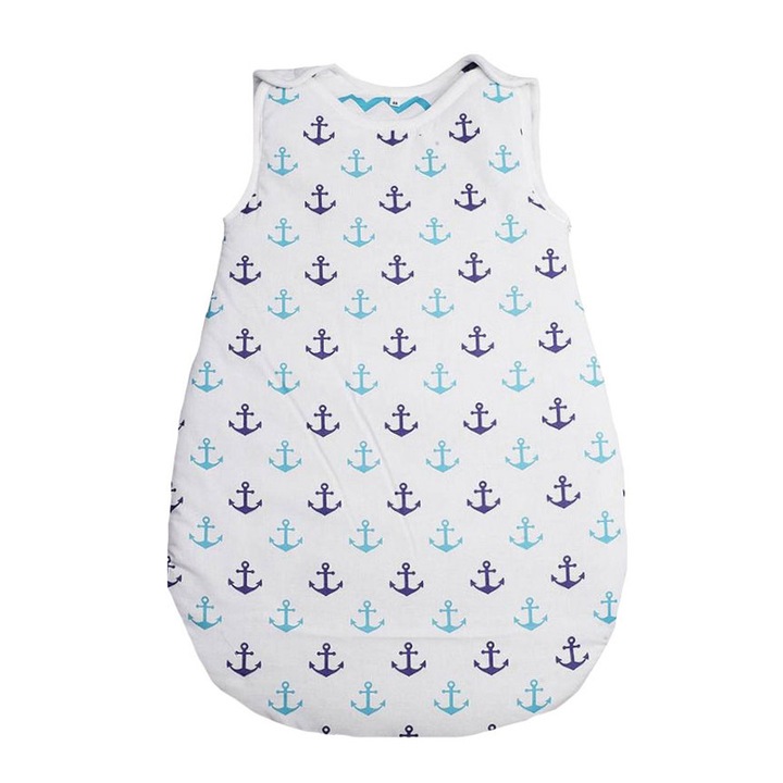 Sac de dormit, bumbac, cu umplutura, Ancore, alb 95 cm