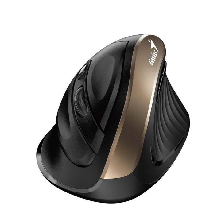 Mouse Ergo „NX-8250S”, PC sau NB, wireless, 2.4GHz, optic, 1600 dpi, butoane/scroll 5/1, auriu