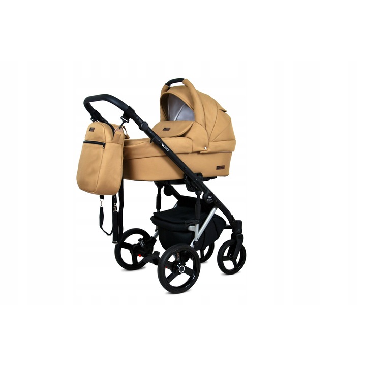 Carucior multifunctional BabyLux Uzo 2 in 1 - Cadru aluminiu, Piele ecologica - Confort si Siguranta sporita