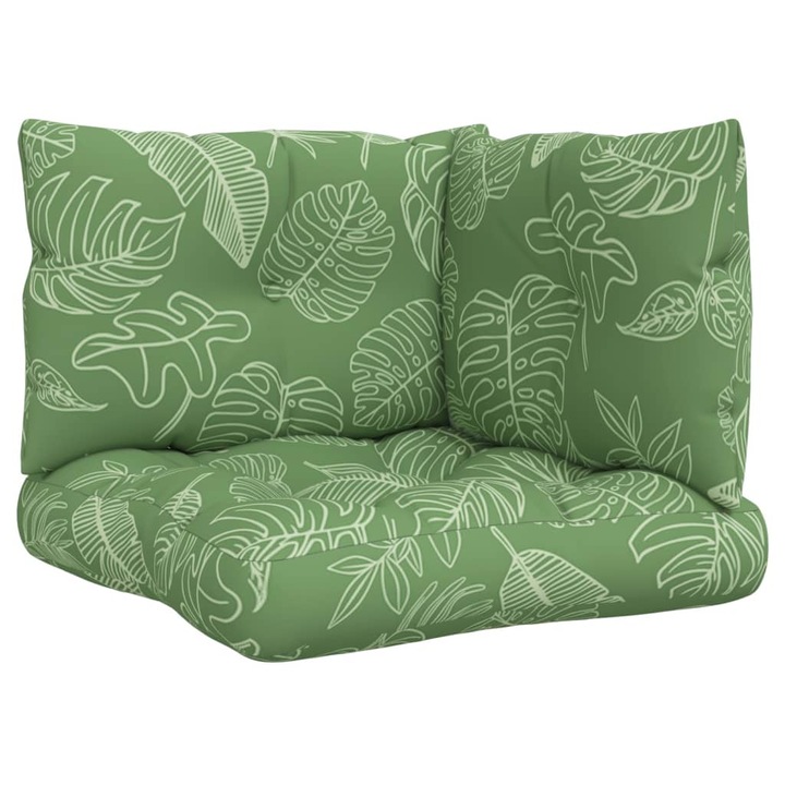 Set perne pentru paleti vidaXL, 3 buc., model de frunze, tesatura oxford, 2.65 kg