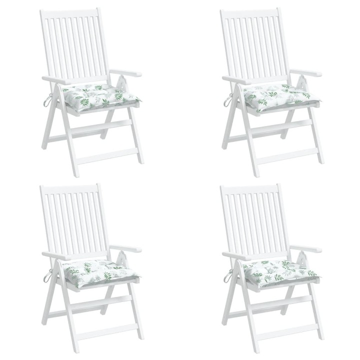 Set perne de scaun vidaXL, 4 buc., model frunze, 50x50x7 cm, textil oxford, 2.4 kg