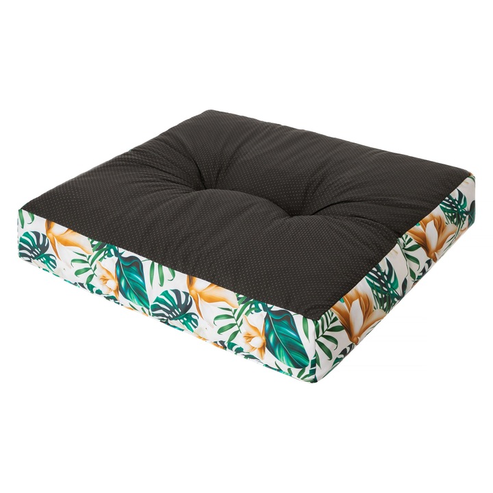 Градинска възглавница за седалка KAJA, R2 60x60, Бели цветя