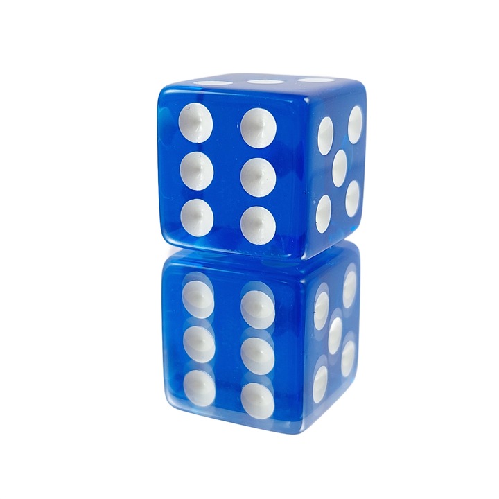 Átlátszó RPG kockakészlet, kék, 1,8 cm, Felnőtteknek, Gyerekeknek, Családnak