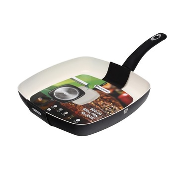 Tigaie grill Blauman, invelis ceramica, 26x26 cm, inductie Tigaie grill Blauman, invelis ceramica, 26x26 cm, inductie