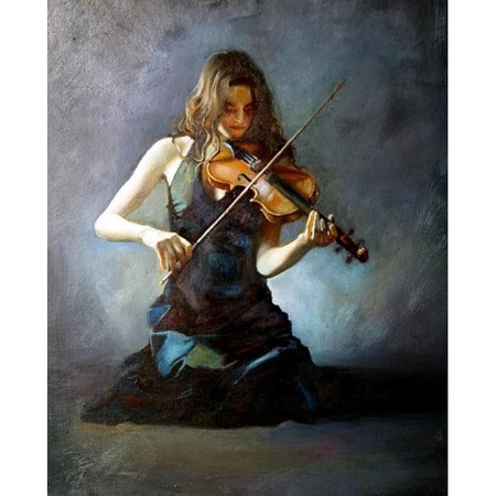 Tablou Canvas Fata Cu Vioara 20 X 30 Cm Emag Ro