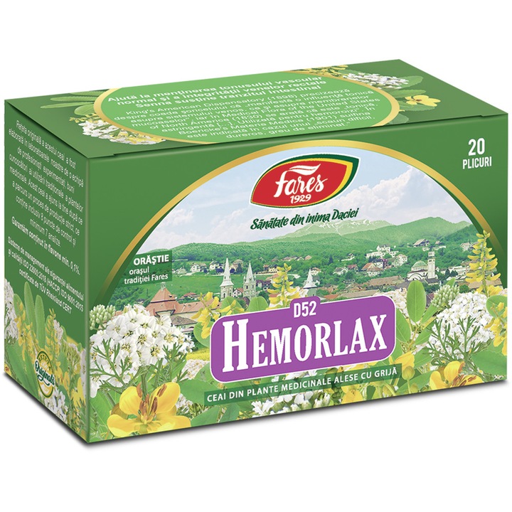 Ceai Hemorlax, D52, ceai la plic, Fares