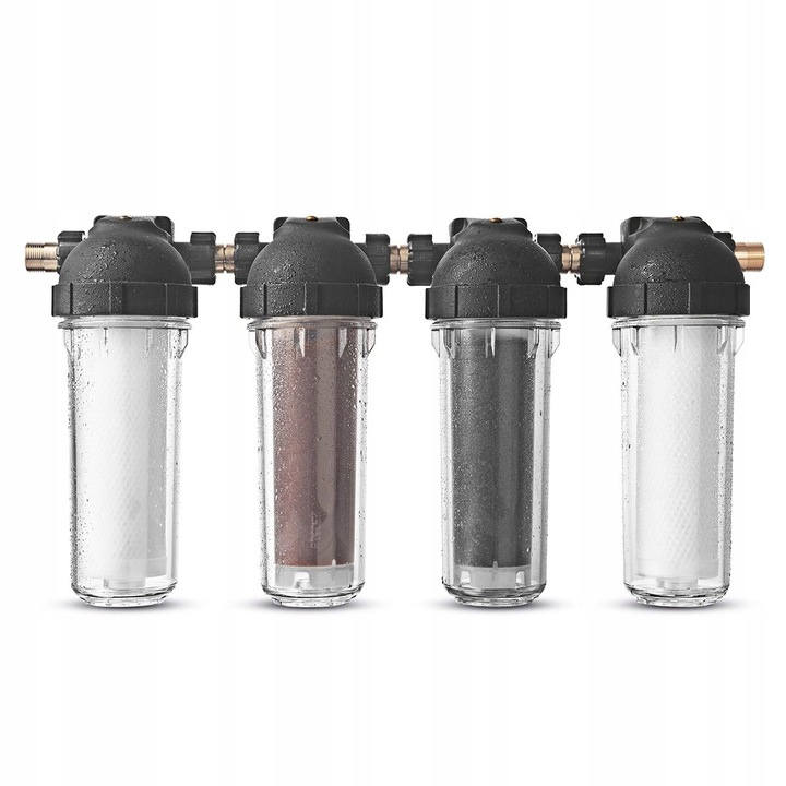 Set filtrare apa cu 4 filtre, Dafi, Polipropilena/Schimb ionic/ Carbon
