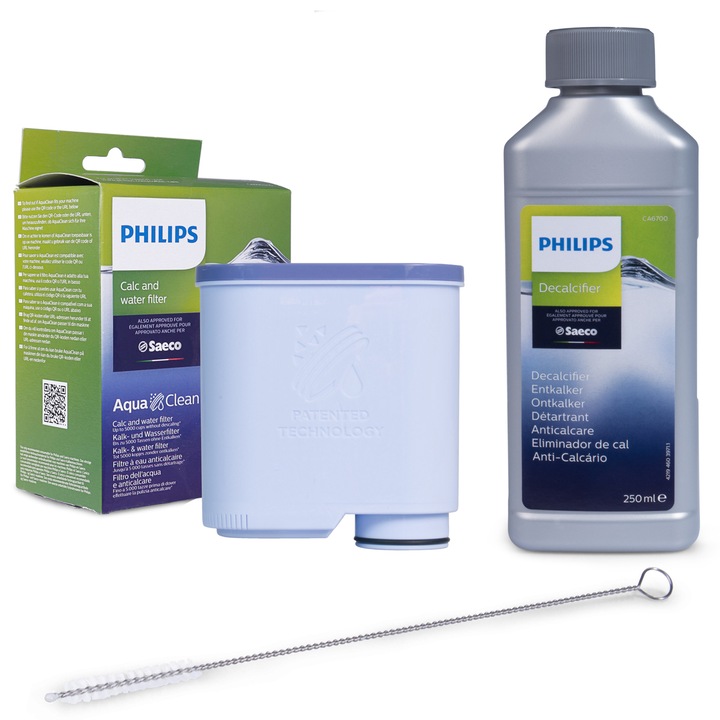 Set filtru/perie/solutie de curatare, Philips Saeco, 250 ml